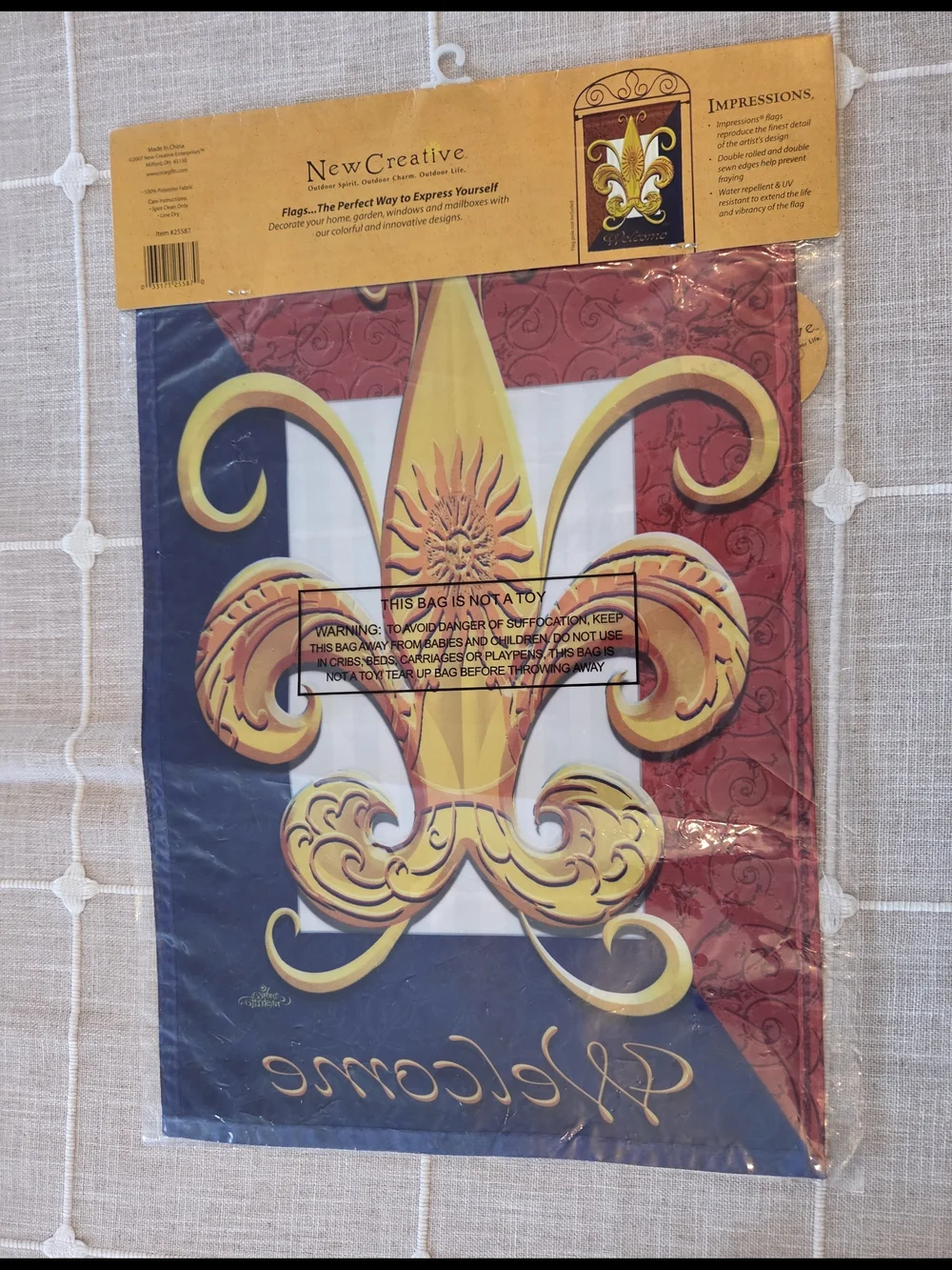 NewCreative Fleur De Lis Welcome Garden Flag 12.5